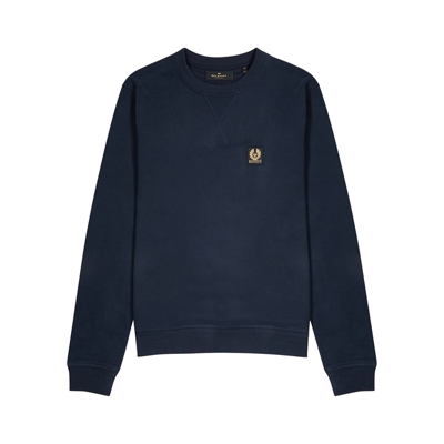 Belstaff Logo Print Jersey Sweatshirt In Navy