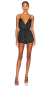 Superdown Austin Deep V Romper In Black