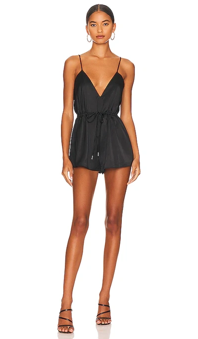 Superdown Austin Deep V Romper In Black