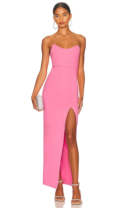 Superdown Ryleigh Strapless Maxi Dress In Pink