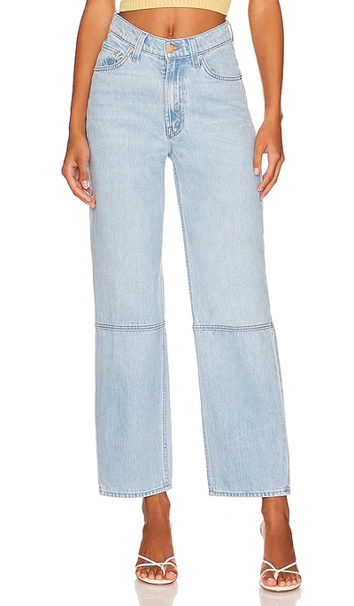 Mother High Waist Double Stack Seamed Ankle Jean In Just A Nibble In Blue