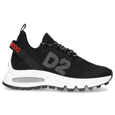 Dsquared2 Runs2 Sneakers In Stretch Knit In Black