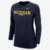 Nike Women's College Dri-fit Mantra 365 (michigan) Long-sleeve T-shirt In Blue