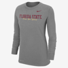 Nike College Dri-fit Mantra 365 Women's Long-sleeve T-shirt In Grey