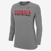 Nike Women's College Dri-fit Mantra 365 (georgia) Long-sleeve T-shirt In Grey