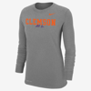 Nike Women's College Dri-fit Mantra 365 (clemson) Long-sleeve T-shirt In Grey