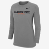 Nike Women's College Dri-fit Mantra 365 (oklahoma State) Long-sleeve T-shirt In Grey
