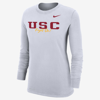Nike Women's College Dri-fit Mantra 365 (usc) Long-sleeve T-shirt In White