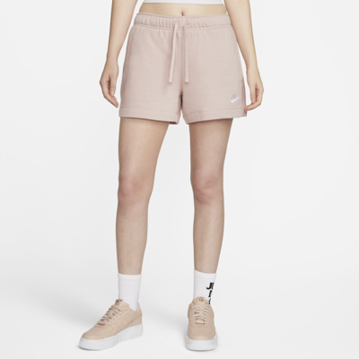 Nike Women's  Sportswear Club Fleece Mid-rise Shorts In Pink Oxford/white