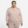 Nike Women's  Sportswear Club Fleece Pullover Hoodie (plus Size) In Pink