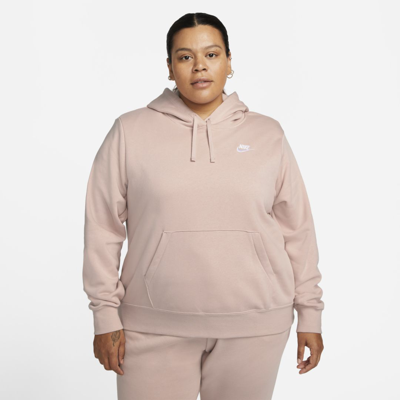 Nike Women's  Sportswear Club Fleece Pullover Hoodie (plus Size) In Pink
