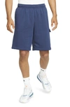 Nike Men's Sportswear Club Fleece Cargo Shorts In Midnight Navy/ White