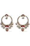 ALEXANDER MCQUEEN Gold-plated, Swarovski crystal and faux pearl earrings