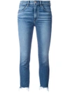 3x1 W3 Cropped Frayed High-rise Straight-leg Jeans In Blue