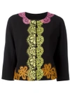 BOUTIQUE MOSCHINO LACE DETAIL CROPPED JACKET,A0511112411797749