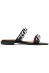 GIVENCHY CHAIN-TRIMMED LEATHER SANDALS