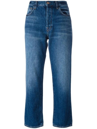 J Brand Ivy Cropped High-rise Straight-leg Jeans In Blu