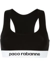 Rabanne Logo Band Sports Bra In Black