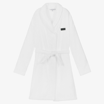 Calvin Klein Kids' Boys White Towelling Bathrobe