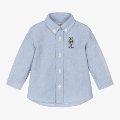 Ralph Lauren Baby Boys Blue Polo Bear Shirt