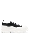 Alexander Mcqueen Alexander Mc Queen Black/white Tread Slick Shoes In Nero
