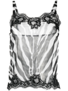 Dolce & Gabbana Zebra-print Sleeveless Top In Nero