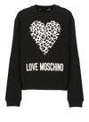Love Moschino Heart-print Cotton Sweatshirt In Black