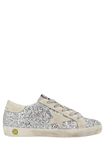 Golden Goose Kids' Superstar Sneakers In Silver/ice