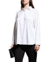 Finley Plus Size Endora Zip-front Poplin Top In White