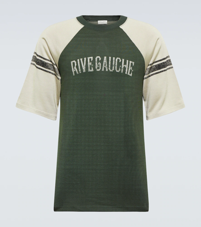 Saint Laurent Rive Gauche Raglan T恤 In Green