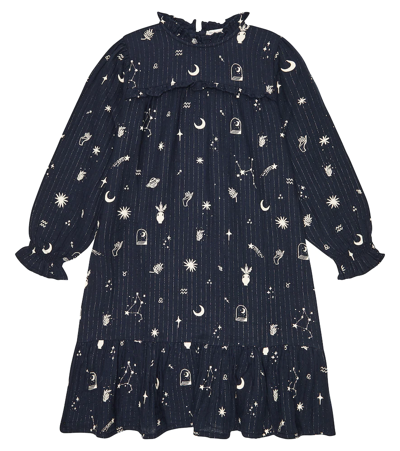 The New Society Kids' Paola Printed Cotton Dress In Cosmos Print