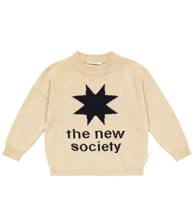 The New Society Kids' Intarsia Jumper In Sand