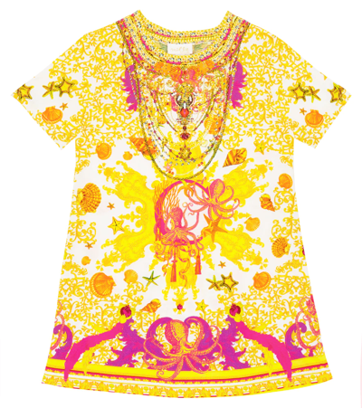 Camilla Kids' Embellished T-shirt Dress In Neutral