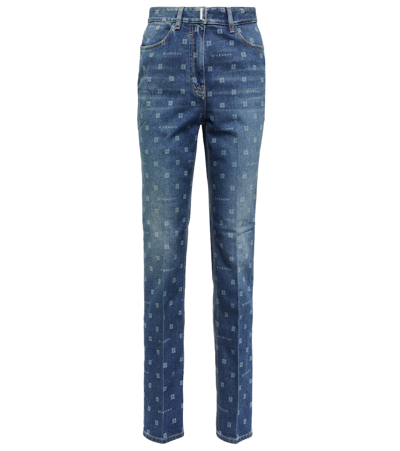 Givenchy 4g Logo High-rise Straight Jeans In Blue