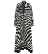 Dolce & Gabbana Zebra-print Crepe De Chine Maxi Shirt Dress In Zebra B/n
