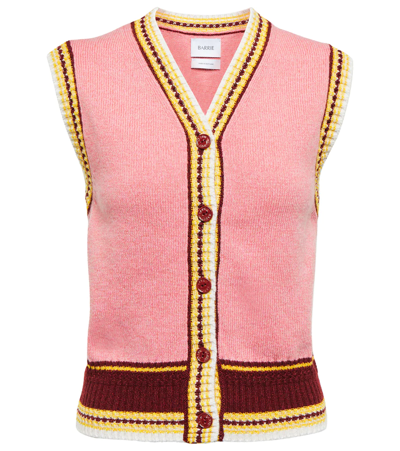 Barrie Sleeveless V-neck Cashmere Cardigan In Pink