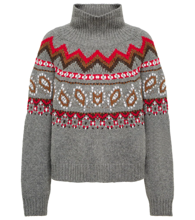 Alanui Artic Ocean Turtleneck Wool Sweater In Multi-colored