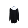 Alexander Wang Peelaway Bi-layer Ls Tunic Dress Black White In Xxl