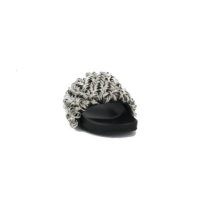 Alexander Wang Suki Silver Ring Slipper Black In Us 16