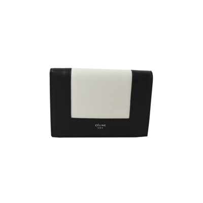Celine Frame Wallet White Black In Default Title