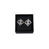 Chanel Cc Logo Crystal Studded Square Earring Silver In Default Title