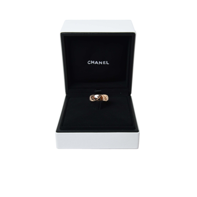 Pre-owned Chanel Coco Crush Small Version Ring 18k Beige Gold In 50