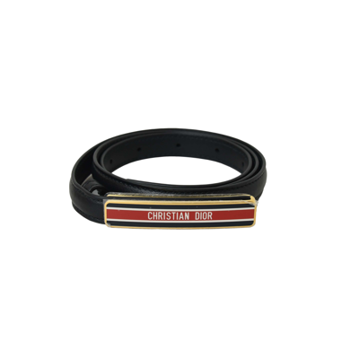 Dior Id Belt Red Buckle Black In Default Title