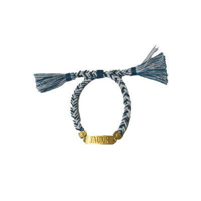 Dior Ja Braided Bracelet Gold Blue In Default Title