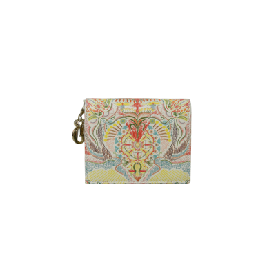 Dior Lady  Wallet Medium Calfskin Latte Multicolor In Default Title