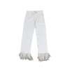 Frame Le High Straight With Fur Jeans Blanc In 27