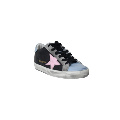 Golden Goose Super Star Classic With List Black Light Blue Pink In 36