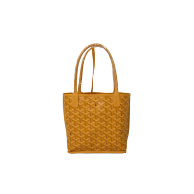 Pre-owned Goyard Anjou Reversible Mini Canvas Tote Yellow In Default Title