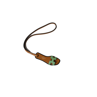 Pre-owned Hermes Oran O Charm Vert Criquet Natural In Default Title