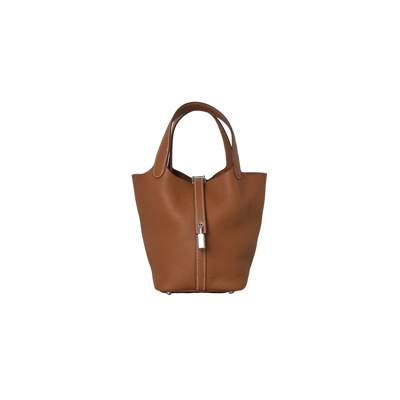 Pre-owned Hermes Picotin 18 Lock Bag Palladium Hardware Gold In Default Title